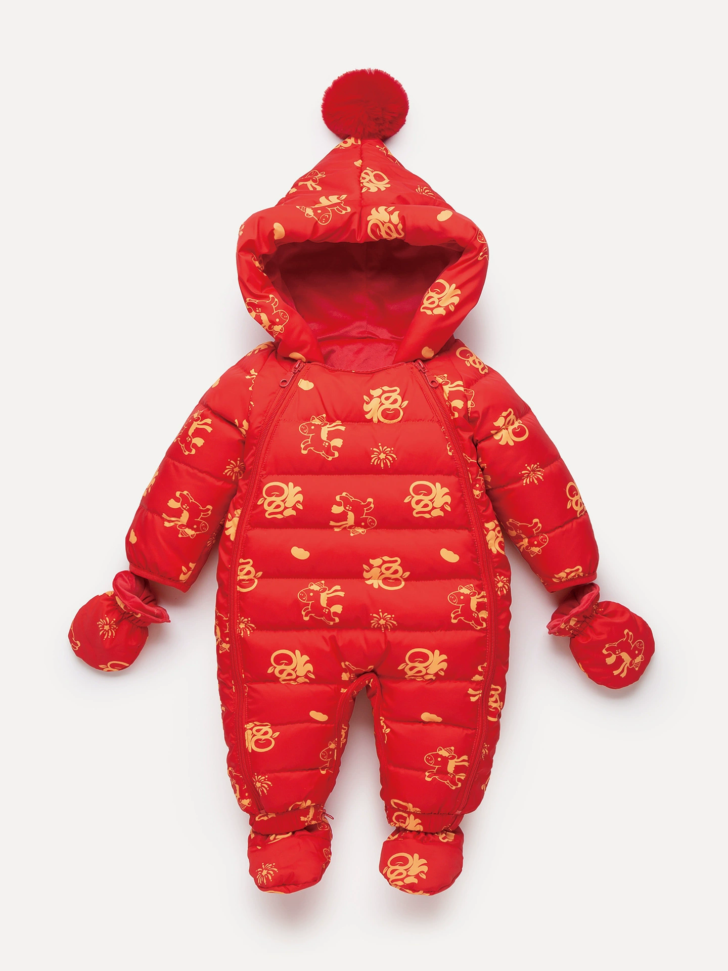  Children's down jacket for new born with hood, increased thickness