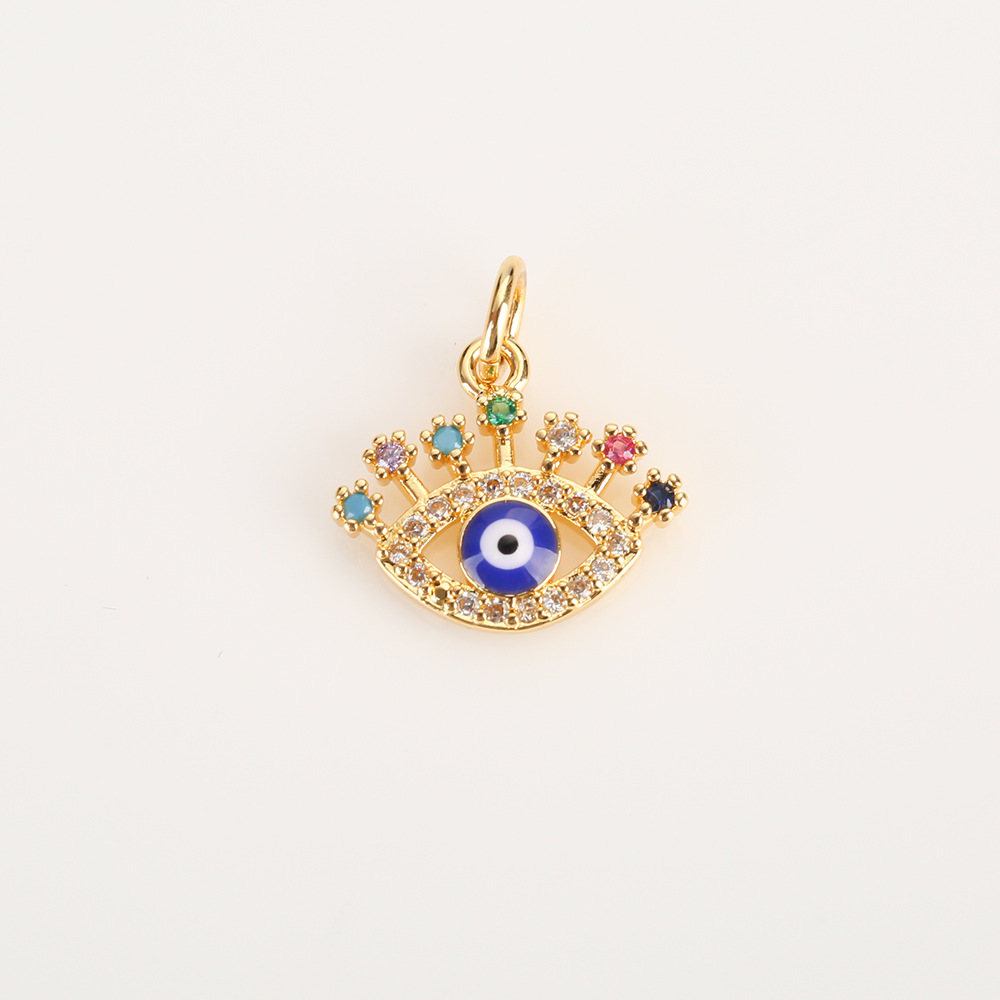 15g Weight Pendant Jewelry Making Type 10*10mm Jewelry Making Size Zircon Inlay Material DIY Jewelry Accessories Classification 1 Piece Quantity Copper Material Star, Heart Shape, Eye Pattern All Seasons Season Plating, Inlay Design IG Style Style 1 Piece 10*10mm Copper Zircon Star Heart Shape Eye Pendant 9