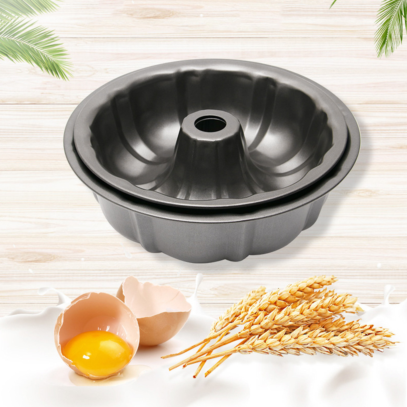 Non-stick baking cake mold pumpkin mold 24CM Gugghof hollow chimney bread carbon steel baking mold