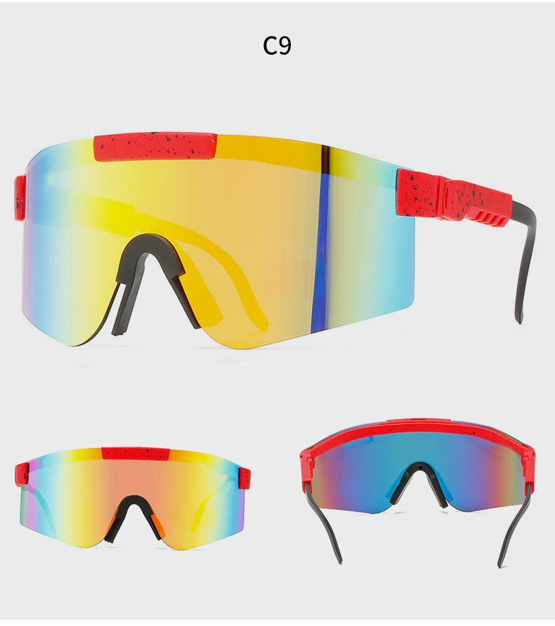 90g Weight Half Frame Glasses Structure Sunglasses Classification Tac, UV400 Protection Lens Material Biker Glasses Style Travel, Fishing Occasion All Seasons Season Unisex Gender Grey, Black Color Exaggerated Punk Streetwear Color Block Tac UV400 Protection Biker Half Frame Sports Sunglasses 15