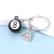 Billiard Keychain Pendant Black 8 School Bag Pendant Personalized Artificial Metal Black Eight Billiard Keychain Decorative Gift