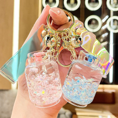 アクリル夜光入油ガス缶キーホルダー自動車ストラップ洗練された高級かばんキーホルダー飾り卸売り