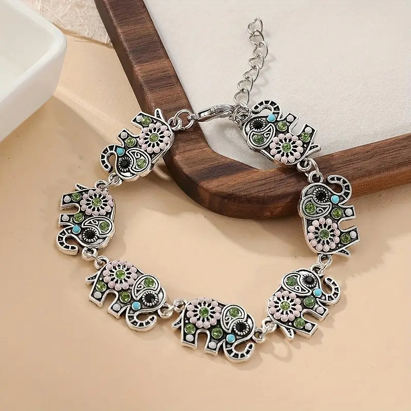 Cross-Border Supply of European and American Diamond Bracelets, Bohemian Style Retro Classic Luxury Lucky Elephant Bracelets Cross-Border Supply of European and American Diamond Bracelets, Bohemian Style Retro Classic Luxury Lucky Elephant Bracelets