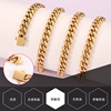 Trend fashionable necklace, chain stainless steel suitable for men and women hip-hop style, European style, 750 sample gold, simple and elegant design