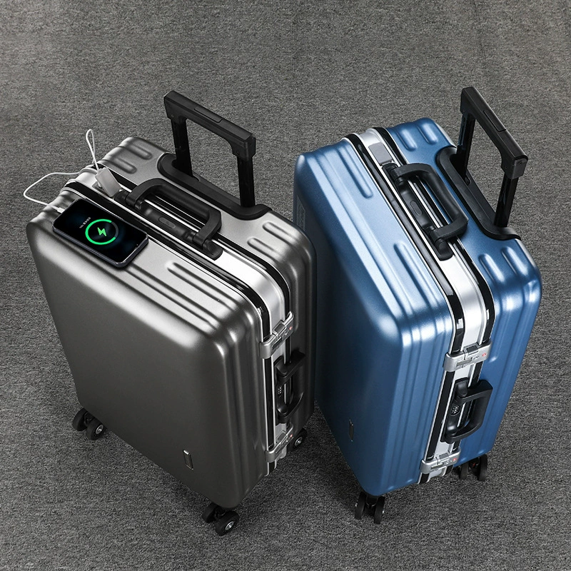 Чемодан чемодан прочный и прочный молния мужская алюминиевая рамка дорожный чемодан школьница бизнес анти-царапины износостойкий шифр коробка
