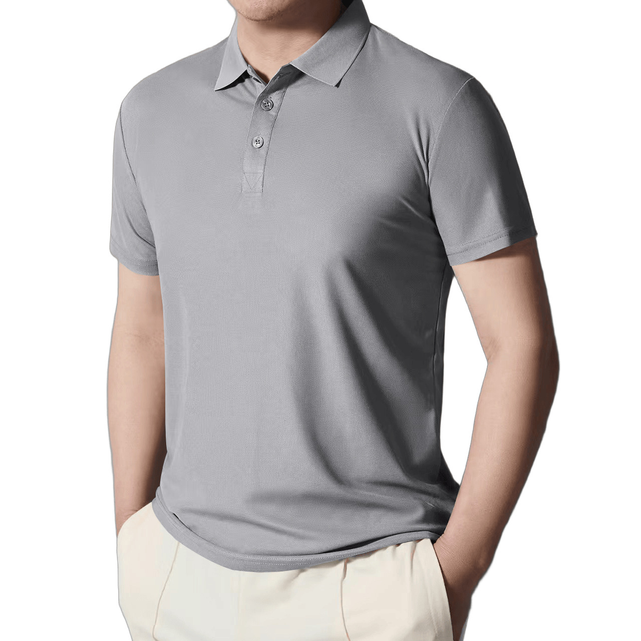 Camiseta de polo de mangas cortas transfronterizas Aliexpress de verano con solapa casuales de color sólido para hombres jóvenes camiseta de negocios de secado rápido