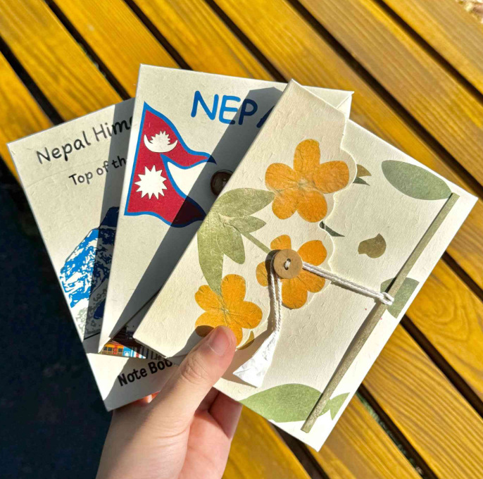 Nepal hecha a mano cuaderno de alto valor de nicho cuaderno texturas de plantas naturales