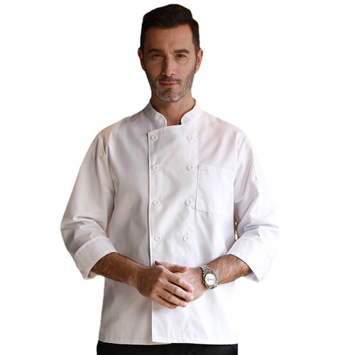 Men's Chef Uniform Long Sleeve Short Sleeve Hotel Western Restaurant Kitchen Canteen Catering Pastry White Chef's Uniform Wholesale