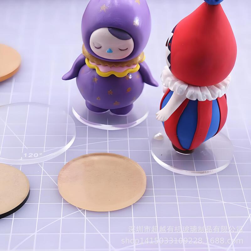 Wholesale Acrylic Spacers DIY Ultra-Light Clay Blind Box Figurine Tray Soft Clay Round 35mm Transparent Base