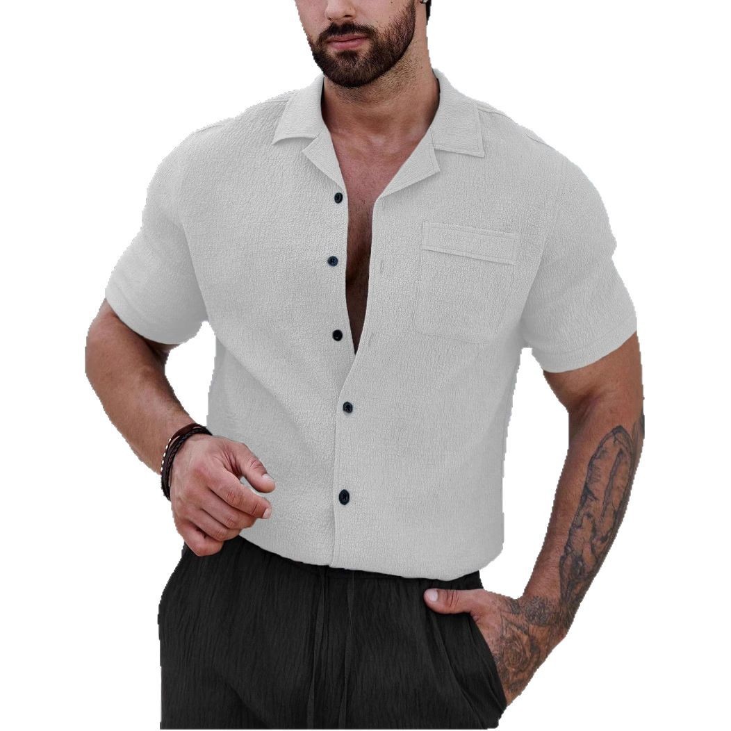 Transfronterizos Europa y América Amazon hombre verano nuevo transpirable no caliente camisa universal camiseta casual ligera y madura camiseta superior hombre