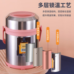 Stainless Steel Vacuum Insulated Food Carrier, Multi-Layered, Portable, Large-Capacity Sealed Lunch Box for Students and Adults—Leak-Proof, Scald-Resistant, and Overflow-Proof