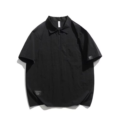 2025 shirt, men's summer short-sleeved polo shirt, fashion brand, fashionable clothes, heavy T-shirt, half-sleeve, American retro lining