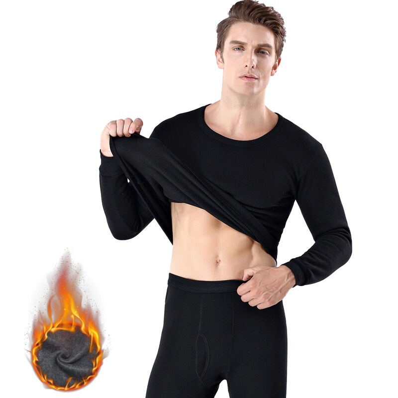 Middle-aged and Elderly Dad Youth Autumn Clothes and Pants suit Men's Thermal Pure Underwear Cotton Sweater Base Jacket Pants