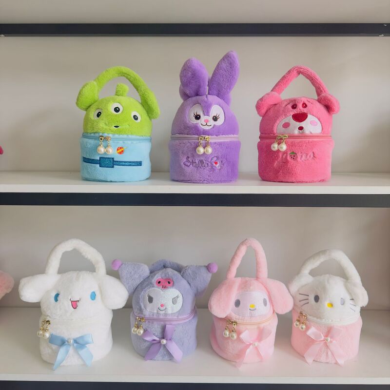 Autumn and Winter Hand-Carrying Bucket Furry Bag Kidsren's Doll Doll Cosmetic Bag Claw Machine Redemption Gift Blind Box