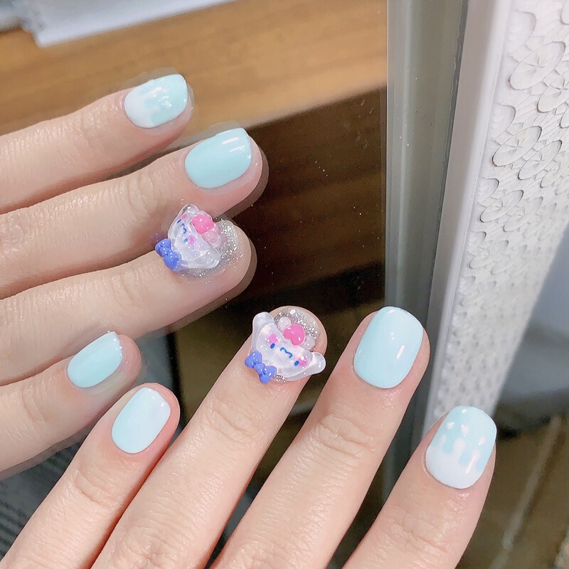 [purely Handmade Real Shot] Handmade Phototherapy Manicure Patches, Short Style, Red Jade, Precious Dogs, Cute Style