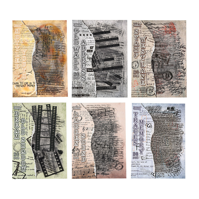 Antiguo sueño de sombra transparente pegatinas impermeables para mascotas diy pegatinas de diario diario retro transfronterizas pegatinas de material inglés