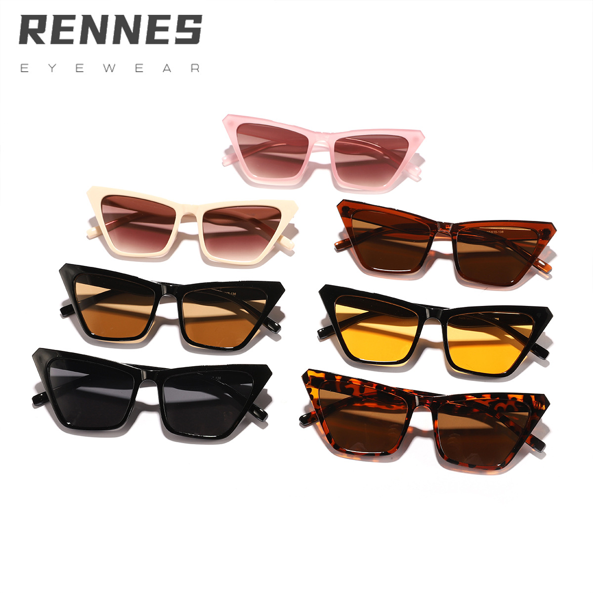 Nuevas gafas de sol de alta gama de ojos de gato transfronterizas, personalidad de moda europea y americana, gafas de sol de protección solar de todo fósforo Sunglasses