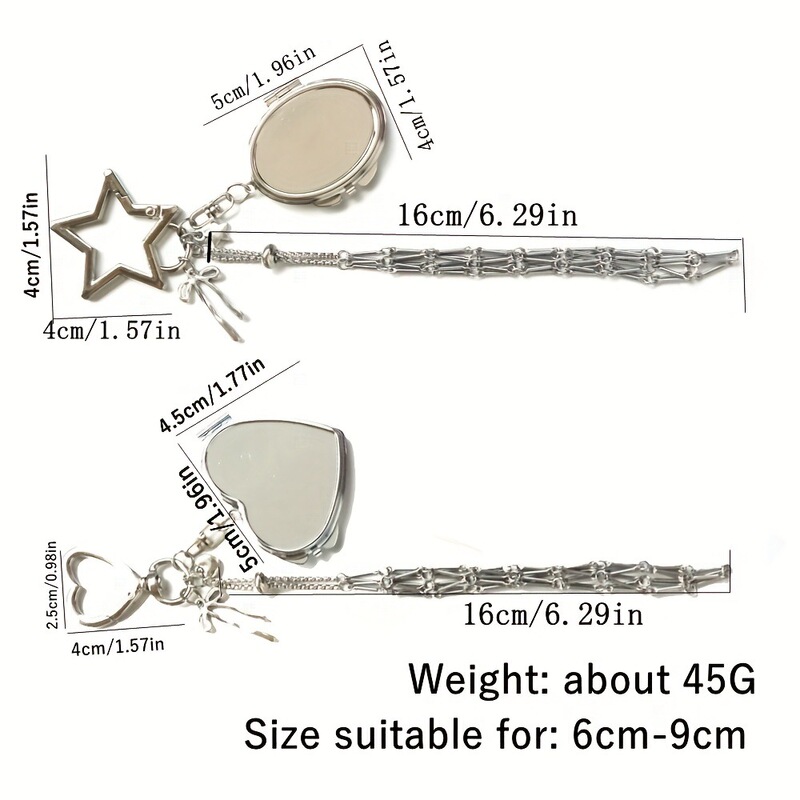 New Metal Mesh Lipstick Holder DIY Bag Pendant Ins Popular Silver Heart Star Chain Pendant