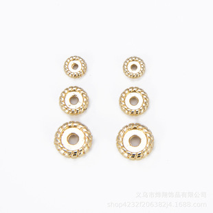 diy Jewelry Accessories 14K Pack Gold Twist Strap Bead Pattern Loose Bead Wheel Bead Flat Bead Bracelet Necklace Material Bag