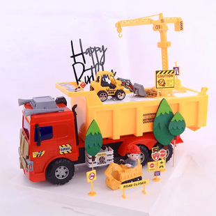 Large Dump Truck Construction Vehicle Cake Baking Decoration Inertia Simulation Construction Vehicle Boy Children's Toy Car Model