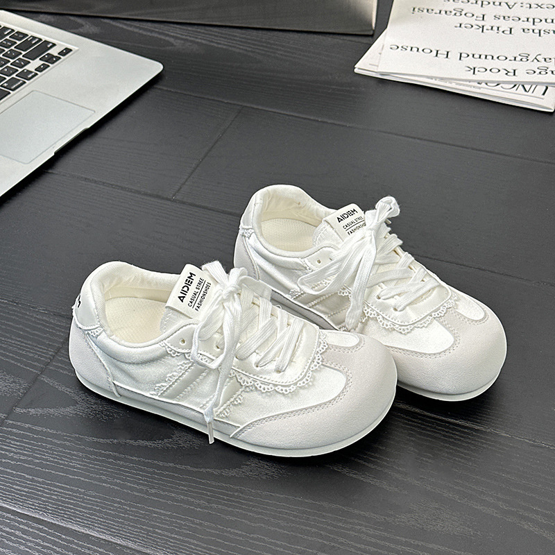 蝴蝶结软底平底粉色芭蕾舞鞋休闲德训小白鞋女春夏新款P1|undefined