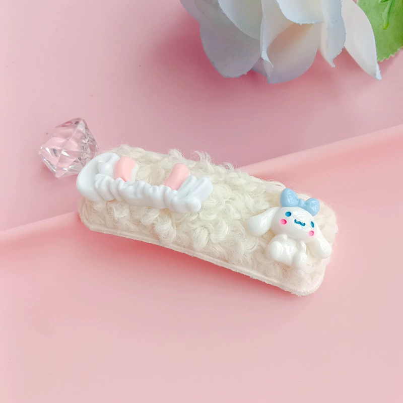 Новая продукция заколка для волос Sanrio, украшения для волос, заколка, девочка сердце мягкие украшения для волос девочки Kuromi имитация зайчика украшение с боку