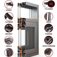 湖南厂家定做商品房别墅铝合金家装隔音窗纱一体平开窗系统窗防盗