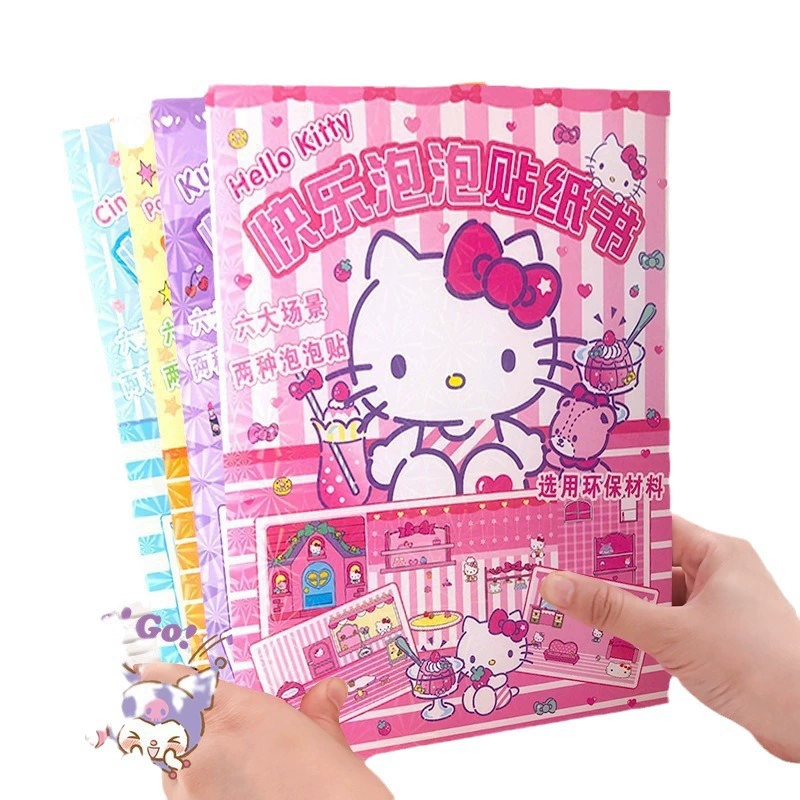 Sanrio, мультяшная трехмерная книга с наклейками для переодевания, новая коллекция, не требует вырезания