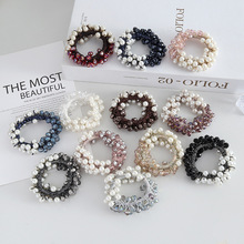韩版简约珍珠发绳女饰品轻奢高级感不伤发皮筋秋冬发圈丸子头头绳