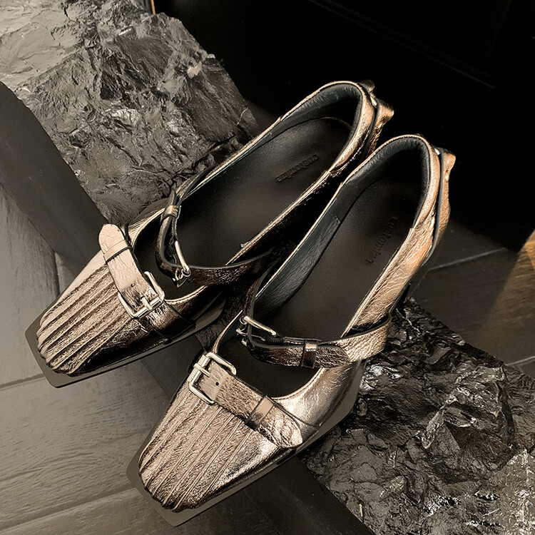 CHIKO Azariah Square Toe Block Heels Mary Jane Shoes