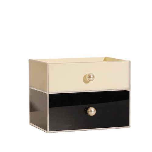 Pearl drawer box desktop acrylic storage dustproof exquisite jewelry lipstick cosmetics