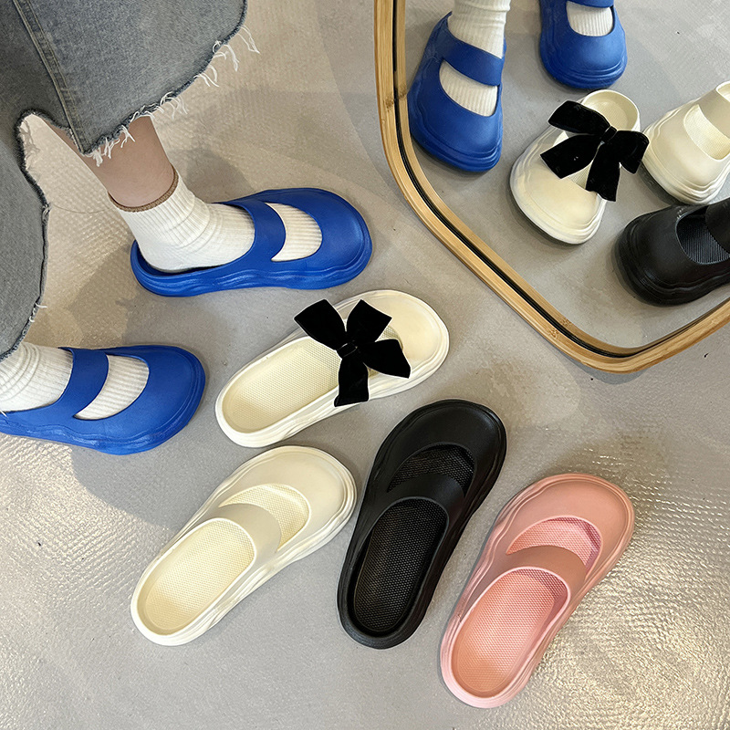 2022年夏季爆款女鞋玛丽珍蝴蝶结包头鞋ins凉拖学生外穿百搭跨境