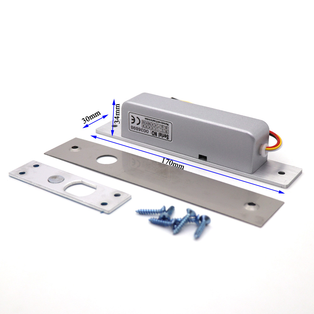 小电插锁四线低温延时迷你门禁系统电子锁玻璃门12V