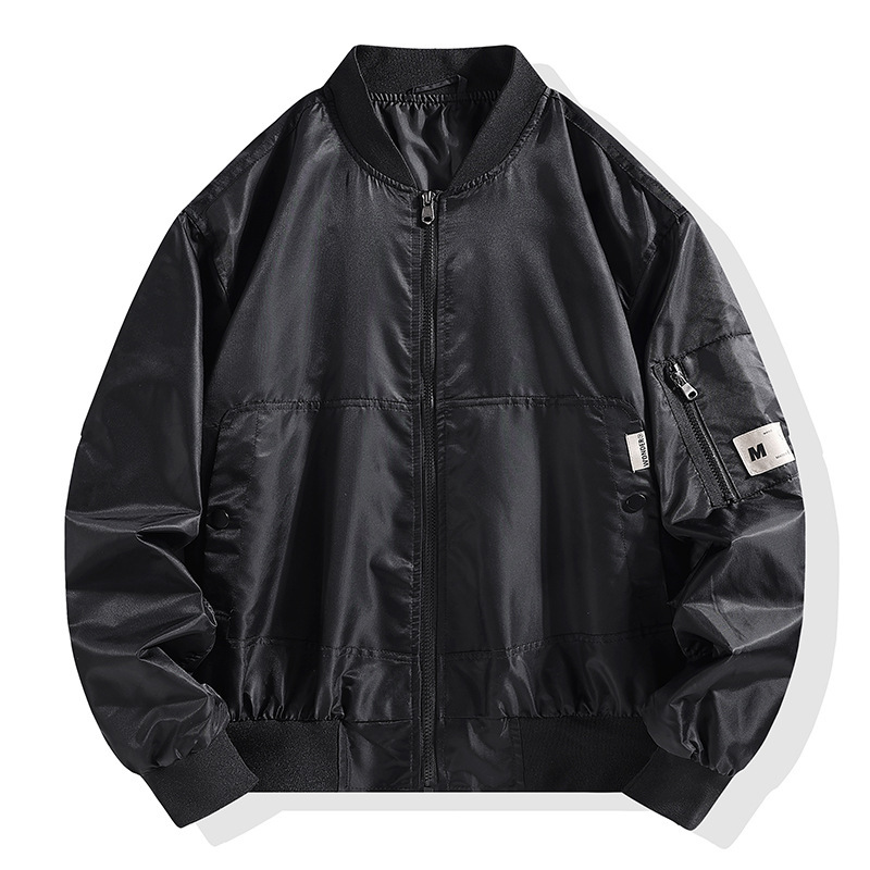Cross-border spring and autumn lightweight baseball jacket, men's American retro workwear sports top, plus-size pilot jacket