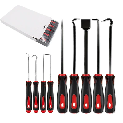 Set, Mühərrik tənzimləmə alətləri - red-9-piece-hook-set-blister-box-white-paper-box