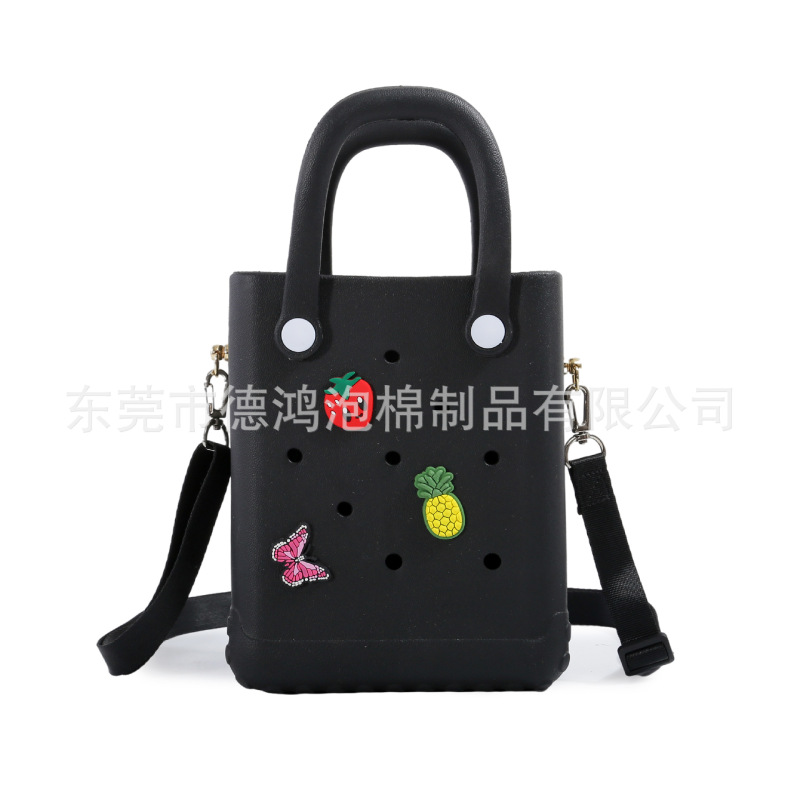 Spot Small Fashion Cartoon Hole Shoulder Bag Fresh Satchel Cross-Body Waterproof Travel Eva Beach Bag