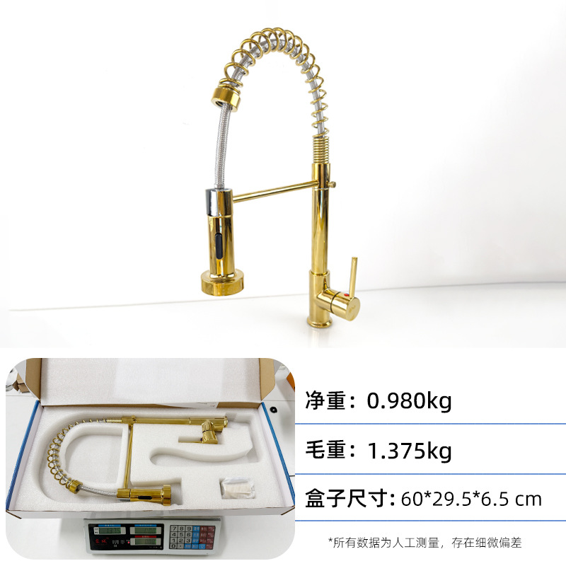 Grifo de cocina extraíble con manguera, doble salida, universal