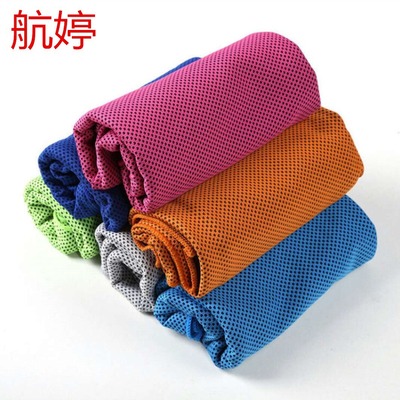 跨境冰丝冷感毛巾健身速干毛巾吸汗高尔夫冰凉巾印花logo冰爽|ru