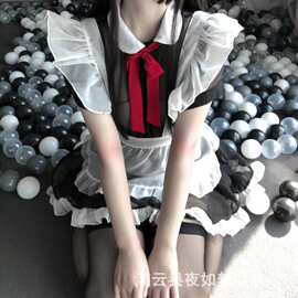 夜如梦情趣内衣制服诱惑绑带围裙网纱透视角色扮演性感女仆套装