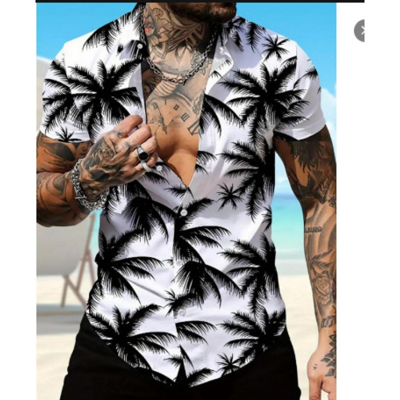 新潮酷春季夏季新款时尚男装男士短袖衬衫上衣开衫跨境源头工厂|undefined