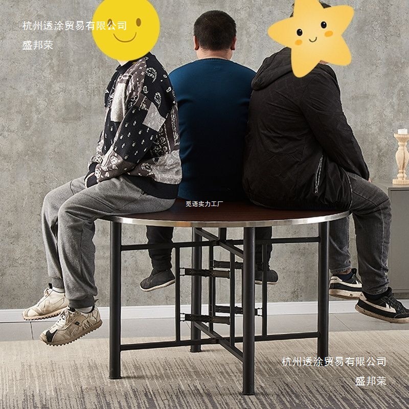 圆餐桌实木大板饭组合桌椅桌面吃饭桌子家用可折叠新中式转盘洽谈