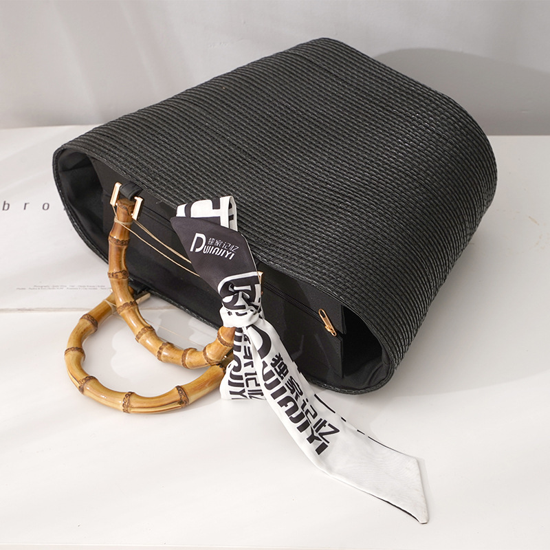 Straw brand summer beach handheld shoulder bag