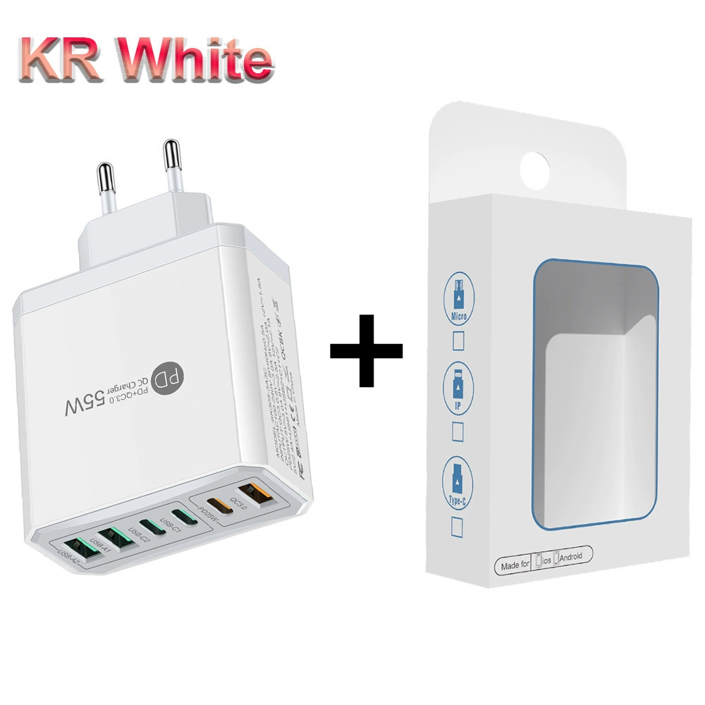 Быстрое зарядное для мобильного телефона 3PD+3USB, дорожный блок, стандарты PD55W QC3.0+PD25W
