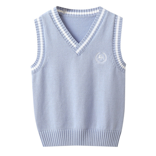 Children's knitted vest spring and autumn kindergarten primary and secondary school uniforms boys and girls pullover college style sweater vest