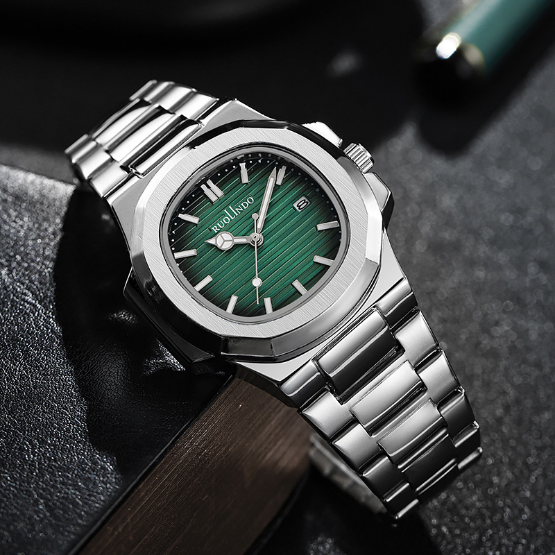 Herrenuhr Parrot Quartz Spiral Simple Calendar Net Red Luminous Steel Belt Watch Herrenmode Business_voghion.com