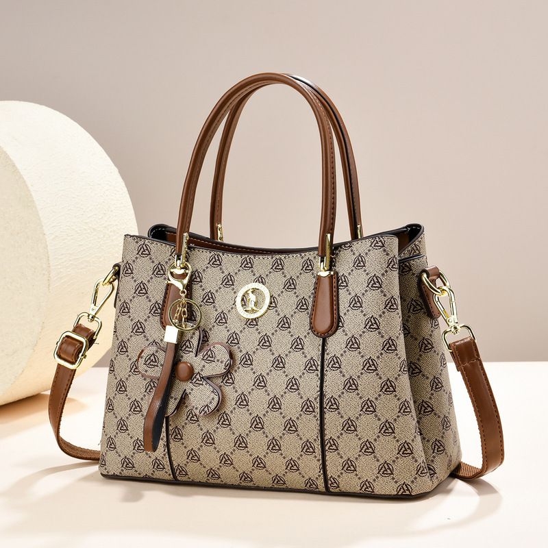 2026 New Trendy Printed Handbag for Women, Large Capacity Commuter Tote Bag, Versatile Shoulder Bag, Middle-Aged Mom Bag