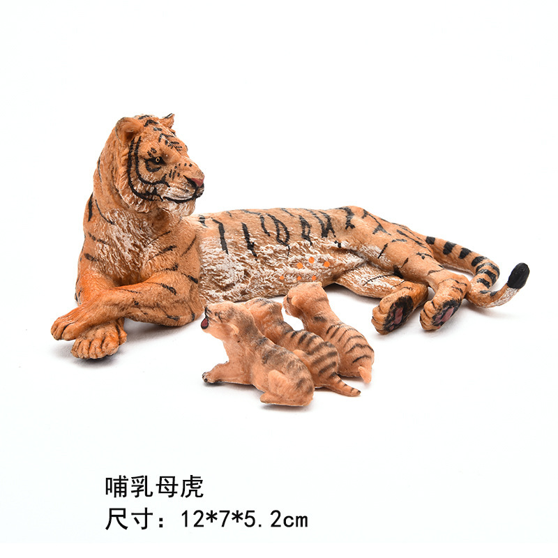 Modelos de Animales Salvajes Simulados Transfronterizos, Tigre, León, Elefante, Juguetes de Modelos de Animales, Serie de Simulación de Modelos de Animales