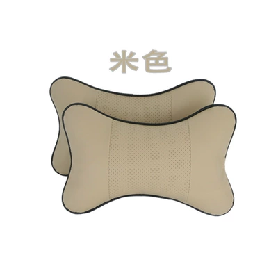 Headrest Pillow, Leather Car Seat Cushion - beige-individual-price