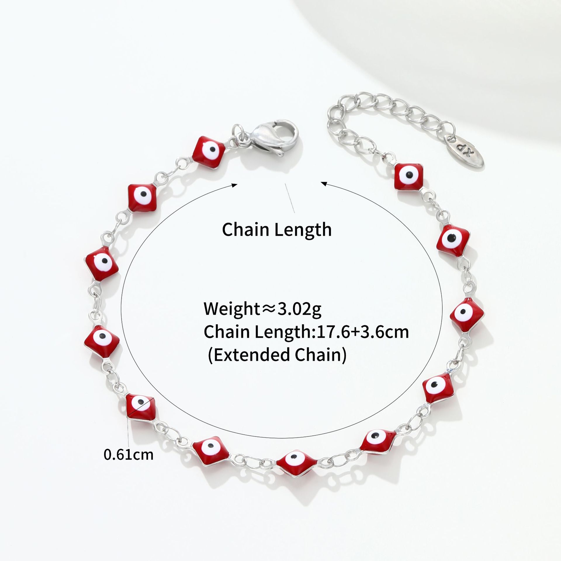 Pulsera de Ojo de Demonio de Aleación, Hueco, Galvanizado