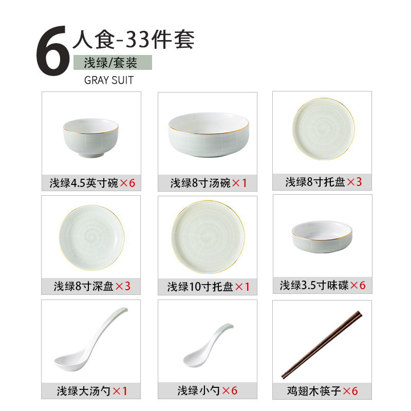 Shanensang tinta Nordic tazón y plato vajilla traje hogar plato de cerámica tazón de sopa y palillos plato de luz caja de regalo de estilo de lujo